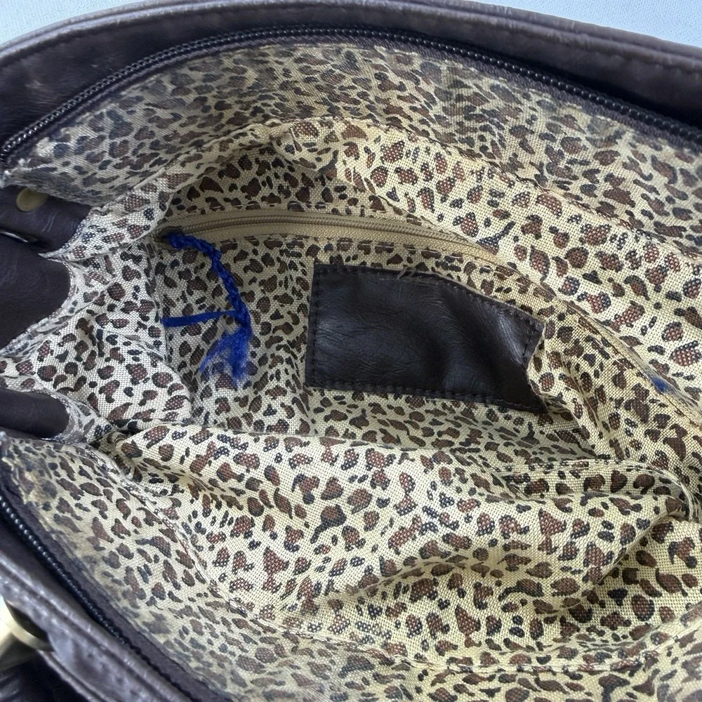 Brown Leather Hobo Bag Purse Large Handbag‎ Gold Hardware Boho Hippie Peasant